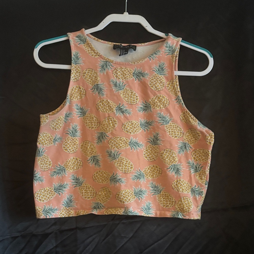 Tropical Pineapple Print Tank Top